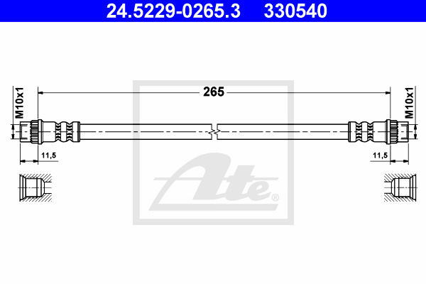 Przewód hamulcowy elastyczny 24.5229-0265.3 ATE