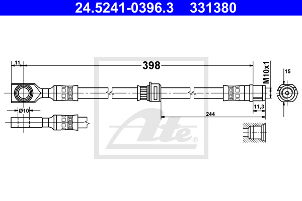 Przewód hamulcowy elastyczny 24.5241-0396.3 ATE