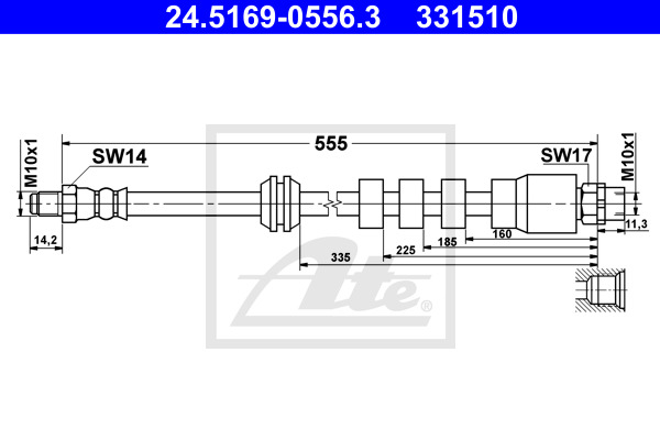 Przewód hamulcowy elastyczny 24.5169-0556.3 ATE