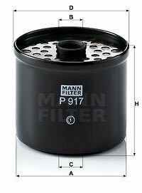 Filtr paliwa P 917 x MANN-FILTER MANN+HUMMEL GMBH