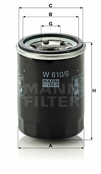 Filtr oleju W 610/6 MANN-FILTER MANN+HUMMEL GMBH
