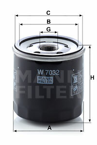 Filtr oleju W 7032 MANN-FILTER MANN+HUMMEL GMBH