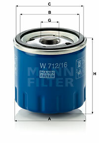 Filtr oleju W 712/16 MANN-FILTER MANN+HUMMEL GMBH