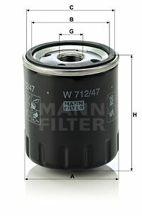 Filtr oleju W 712/47 MANN-FILTER MANN+HUMMEL GMBH