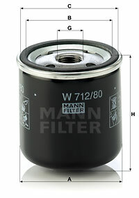 Filtr oleju W 712/80 MANN-FILTER MANN+HUMMEL GMBH