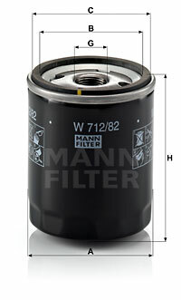 Filtr oleju W 712/82 MANN-FILTER MANN+HUMMEL GMBH