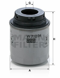 Filtr oleju W 712/94 MANN-FILTER MANN+HUMMEL GMBH