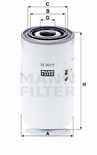 Filtr oleju W 9019 MANN-FILTER MANN+HUMMEL GMBH