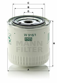 Filtr oleju W 916/1 MANN-FILTER MANN+HUMMEL GMBH
