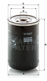 Filtr oleju W 936/5 MANN-FILTER MANN+HUMMEL GMBH