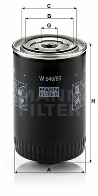 Filtr oleju W 940/66 MANN-FILTER MANN+HUMMEL GMBH