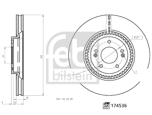 Tarcza hamulcowa 174536 FEBI BILSTEIN