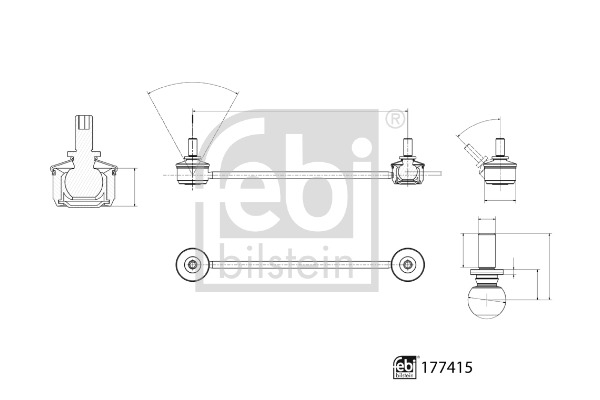 Łącznik drążka stabilizatora przód P 235mm  do BMW, 177415, FEBI BILSTEIN w ofercie sklepu e-autoparts.pl 