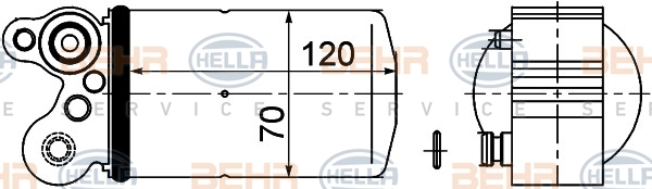 Osuszacz, klimatyzacja 8FT 351 193-491 BEHR HELLA SERVICE