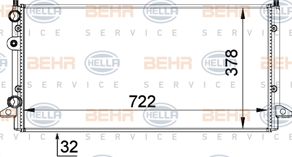 Chłodnica, układ chłodzenia silnika, BEHR HELLA SERVICE Version ALTERNATIVE 8MK 376 717-754 BEHR HELLA SERVICE