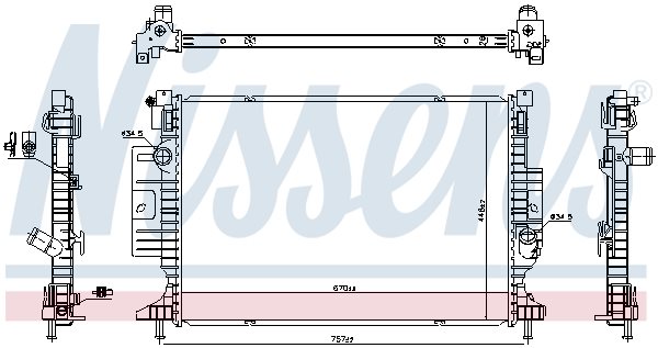 Chłodnica silnika  do Forda, 606387, NISSENS w ofercie sklepu e-autoparts.pl 