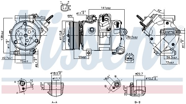 Kompresor klimatyzacji do Forda, 890772, NISSENS w ofercie sklepu e-autoparts.pl 