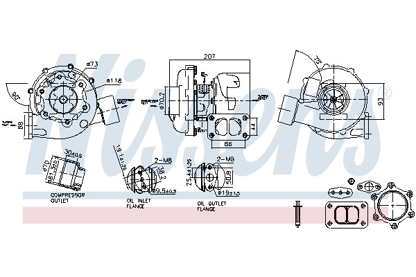 Turbosprężarka (z zestawem montażowym)  do Mercedesa, 93298, NISSENS w ofercie sklepu e-autoparts.pl 