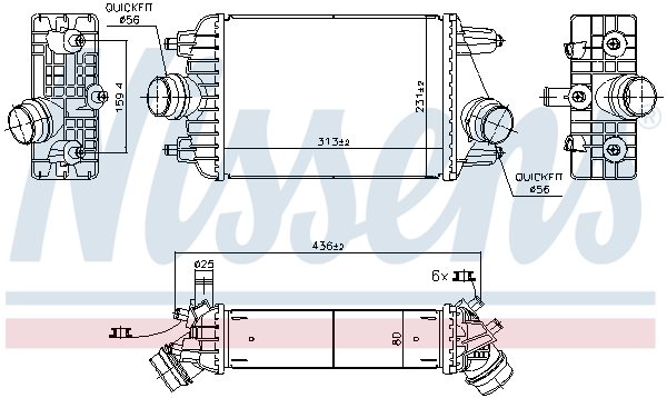 Chłodnica powietrza doładowującego do Porsche, 961303, NISSENS w ofercie sklepu e-autoparts.pl 