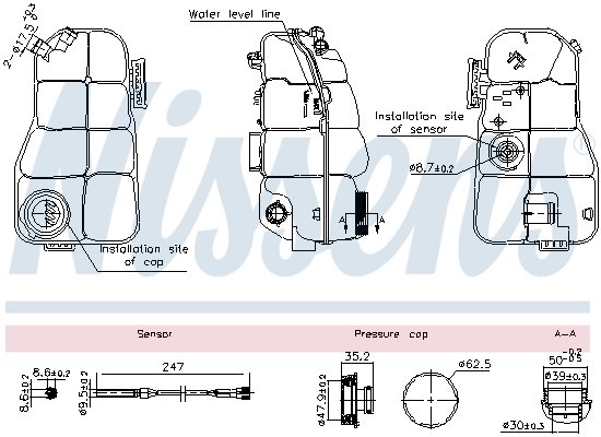 Zbiorniczek wyrównawczy płynu chłodzącego do Volvo, 996216, NISSENS w ofercie sklepu e-autoparts.pl 