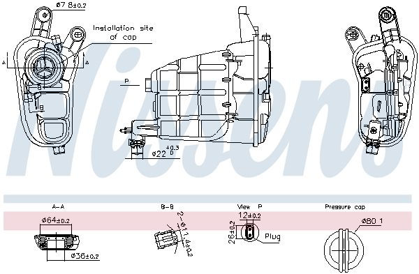 Zbiorniczek wyrównawczy płynu chłodzącego do Audi, 996301, NISSENS w ofercie sklepu e-autoparts.pl 