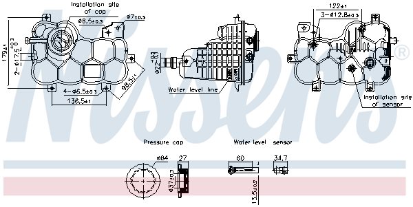 Zbiorniczek wyrównawczy płynu chłodzącego do Jaguara, 996316, NISSENS w ofercie sklepu e-autoparts.pl 