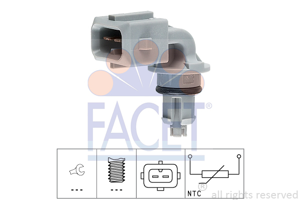 Czujnik, temperatura powietrza dolotowego, Made in Italy - OE Equivalent 10.4005 FACET EPS