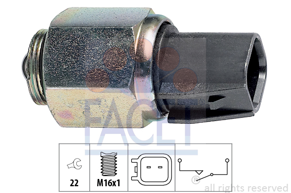 Przełącznik, światło cofania, Made in Italy - OE Equivalent 7.6242 FACET EPS