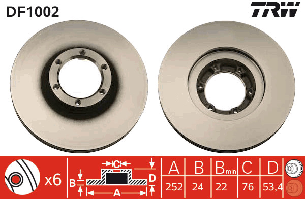 Tarcza hamulcowa DF1002 TRW