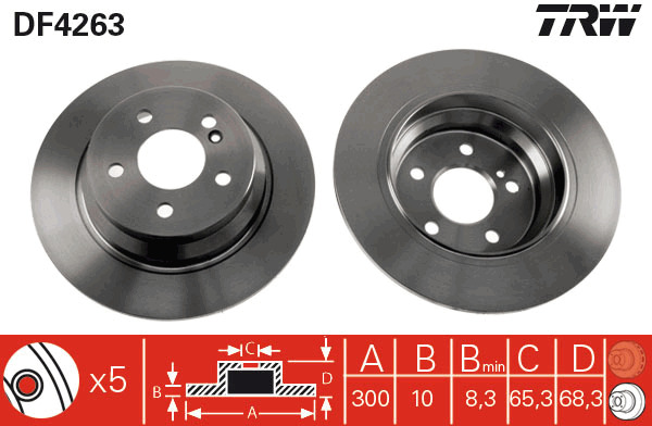 Tarcza hamulcowa DF4263 TRW