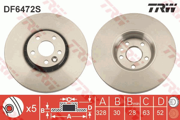 Tarcza hamulcowa DF6472S TRW