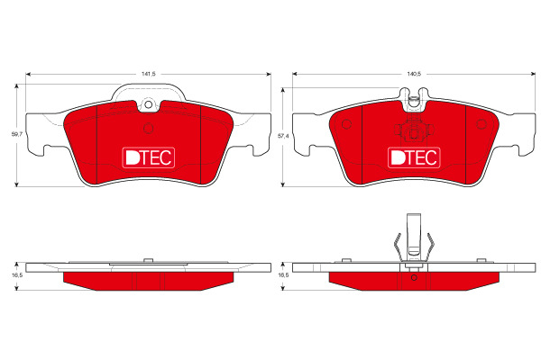 Klocki hamulcowe - komplet, DTEC COTEC GDB1546DTE TRW