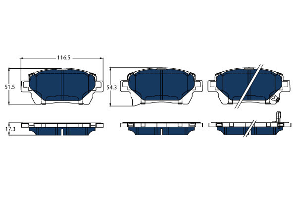 Klocki hamulcowe - komplet, ELECTRIC BLUE GDB3317BTE TRW