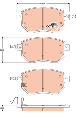Klocki hamulcowe - komplet, COTEC GDB3416 TRW