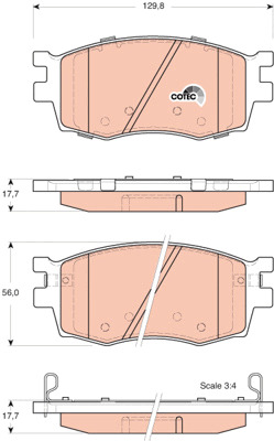 Klocki hamulcowe - komplet, COTEC GDB3420 TRW