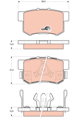 Klocki hamulcowe - komplet, COTEC GDB3438 TRW