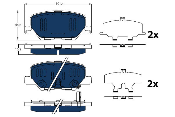 Klocki hamulcowe - komplet, ELECTRIC BLUE GDB3583BTE TRW