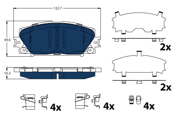 Klocki hamulcowe - komplet, ELECTRIC BLUE GDB4173BTE TRW