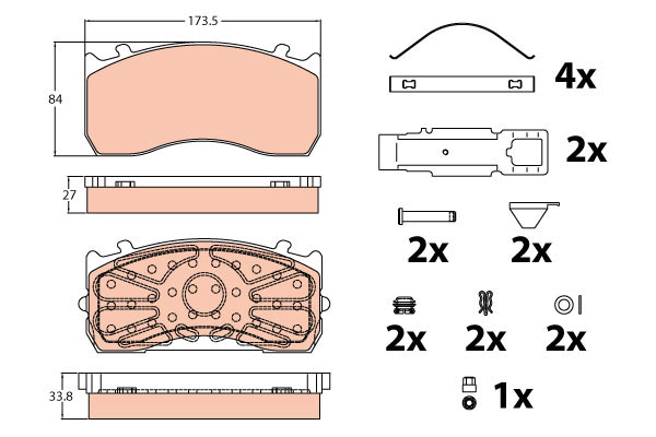 Klocki hamulcowe - komplet GDB5073 TRW