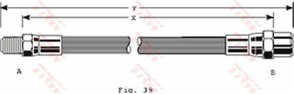 Przewód hamulcowy elastyczny PHB125 TRW