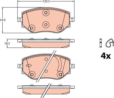 KLOCKI HAM. DACIA P. LOGAN/SANDERO 1,0 TCE 21- do Nissana, GDB2324, TRW w ofercie sklepu e-autoparts.pl 