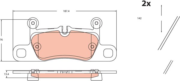 Klocki hamulcowe kpl. do Porsche, GDB2465, TRW w ofercie sklepu e-autoparts.pl 