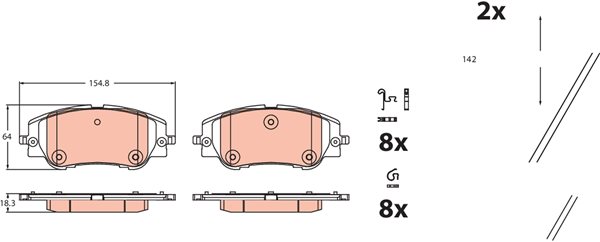 Klocki hamulcowe kpl. do Peugeota, GDB2478, TRW w ofercie sklepu e-autoparts.pl 