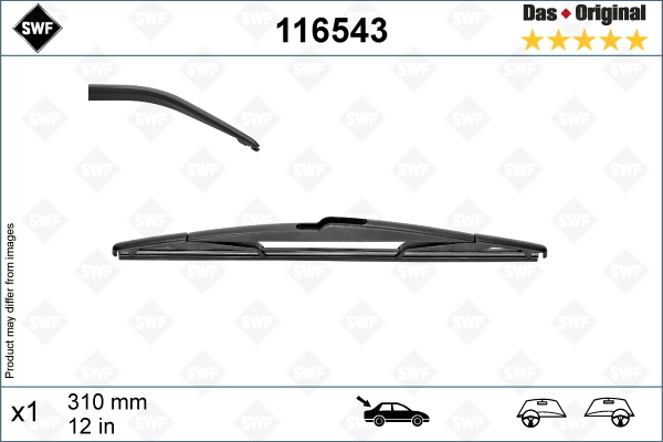 Pióro wycieraczki, DAS ORIGINAL REAR 116543 SWF