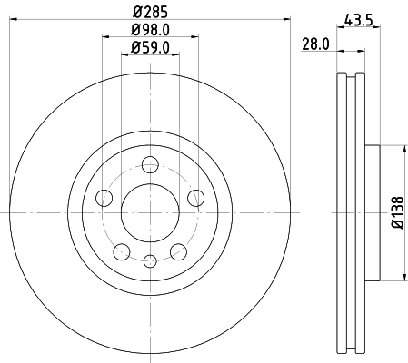 Tarcza hamulcowa 8DD 355 108-761 HELLA