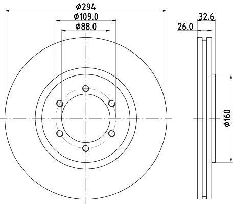 8DD 355 114-121 Tarcza hamulcowa HELLA