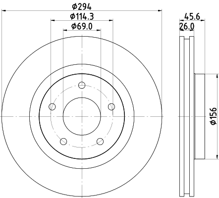 Tarcza hamulcowa, PRO High Carbon 8DD 355 129-041 HELLA