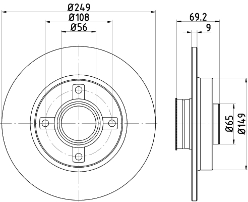 Tarcza hamulcowa 8DD 355 116-431 HELLA