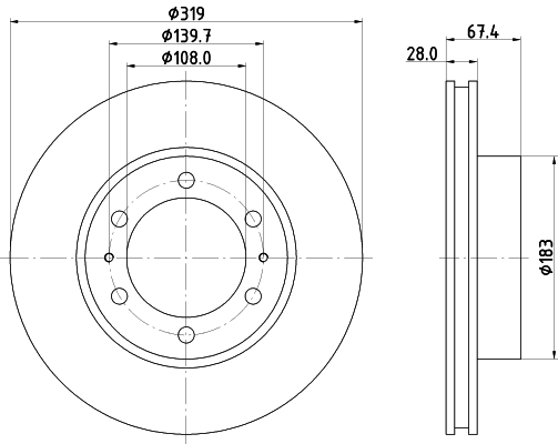 Tarcza hamulcowa 8DD 355 126-771 HELLA