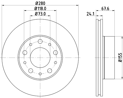 Tarcza hamulcowa, PRO High Carbon 8DD 355 127-811 HELLA